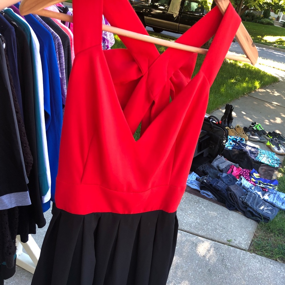 Athleta bathing suits and red dress